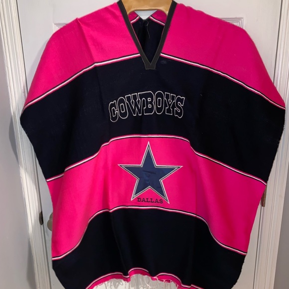 DALLAS COWBOYS Custom Made Pink Poncho Zarape - Picture 1 of 3